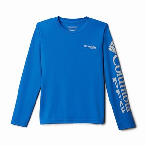 Columbia Camisas PFG Terminal Tackle™ Manga Larga Tee Niño Azules/Grises (341SXJZVT)